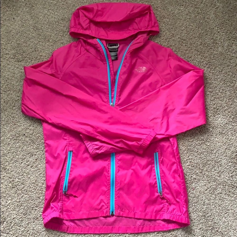 Pink North Face windbreaker